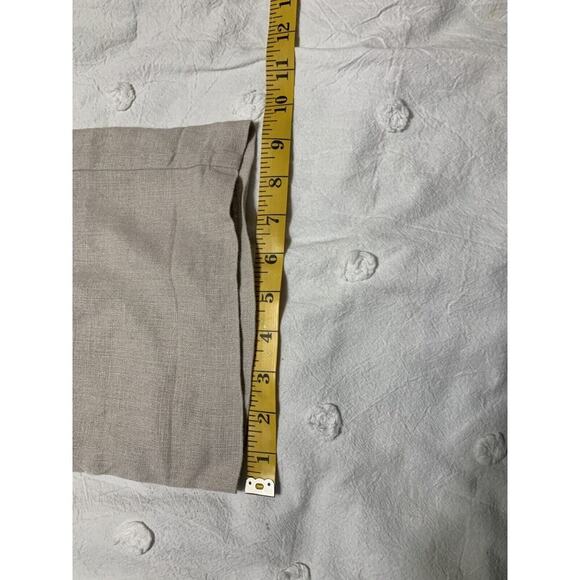 INC Women's Linen Pants Size 16 Brown Roll Tab Drawstring Zip Coastal Resort - Picture 6 of 9